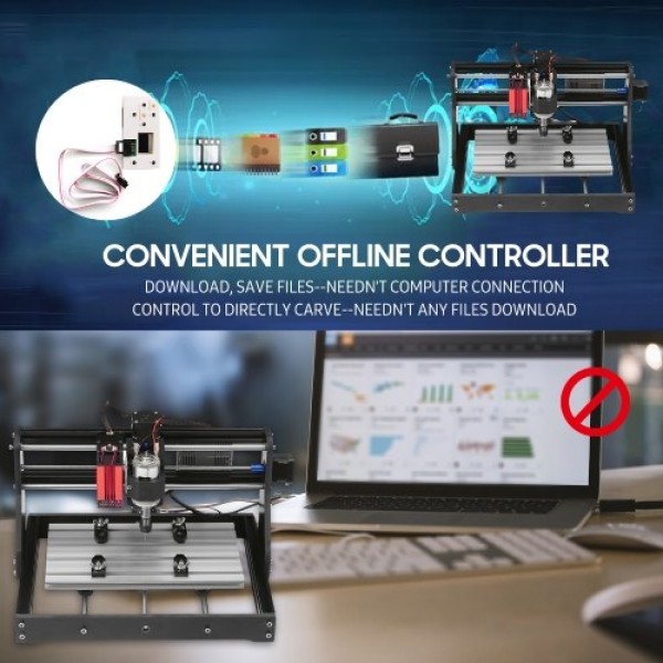 CNC 3018 Pro Router Kit GRBL Control 3 Axis with with Offline Controller 10W Laser Module Plastic Acrylic PCB PVC Wood Carving M