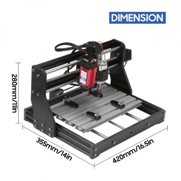 CNC 3018 Pro Router Kit GRBL Control 3 Axis with with Offline Controller 10W Laser Module Plastic Acrylic PCB PVC Wood Carving M