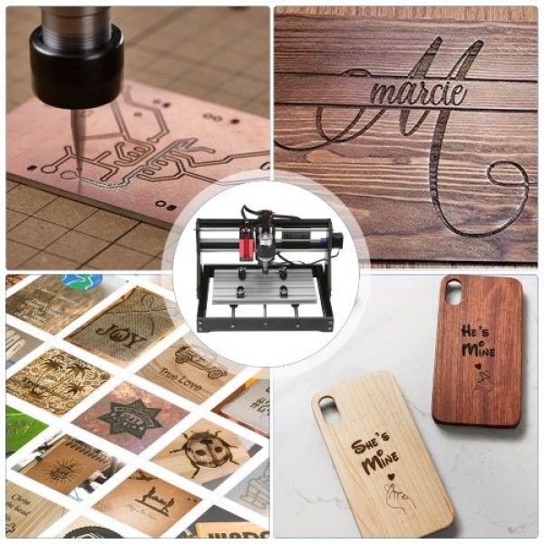 CNC 3018 Pro Router Kit GRBL Control 3 Axis with with Offline Controller 10W Laser Module Plastic Acrylic PCB PVC Wood Carving M