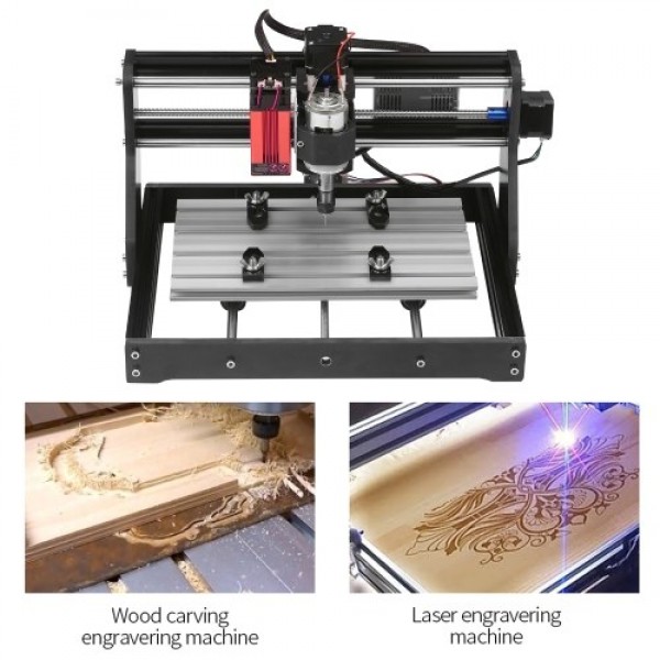 CNC 3018 Pro Router Kit GRBL Control 3 Axis with with Offline Controller 10W Laser Module Plastic Acrylic PCB PVC Wood Carving M