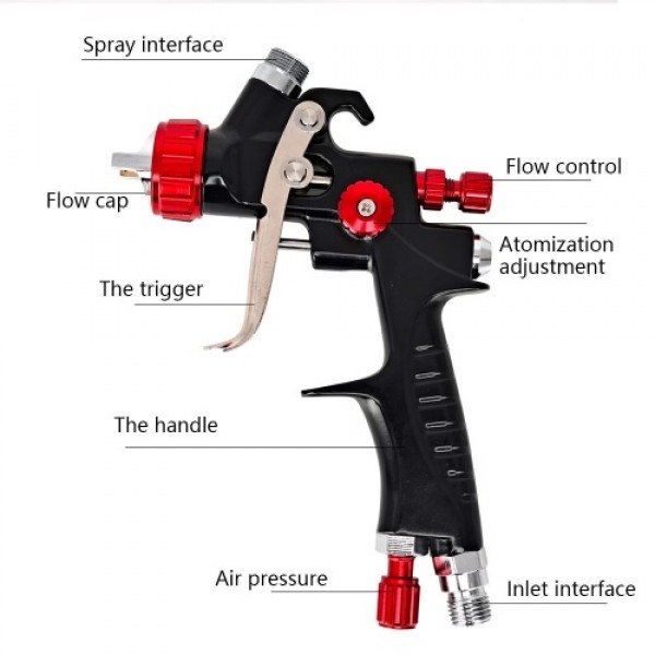 1.0mm LVMP Car Paint Spraying Tool Set Gravitys-Feed Air Sprayer Airbrush Kit Auto Painting Repairing Device