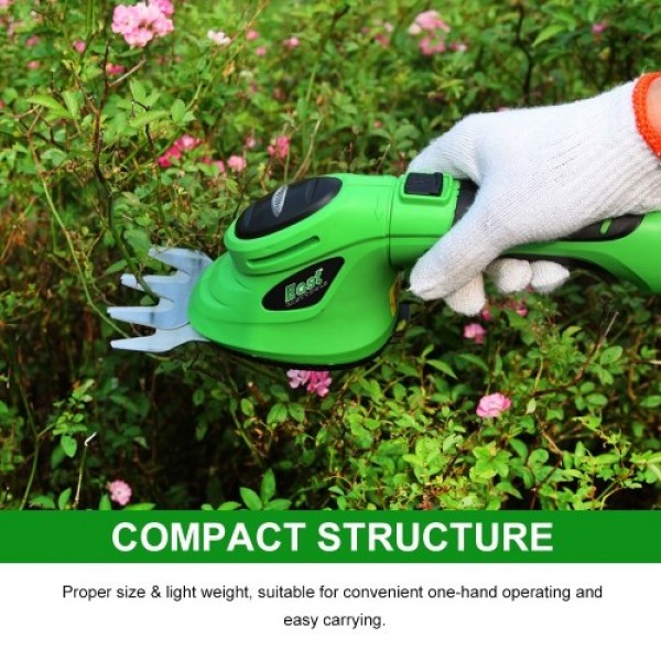 2-in-1 Multifunctional Lawn Mower 3.6V Cordless Hedge Machine Electric Mower Rechargeable Pruner Rotatable Grass Shear Hedge Tri