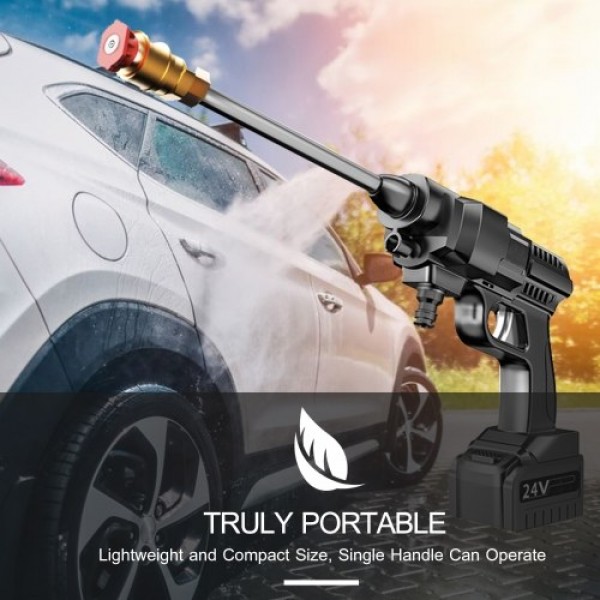24V Cordless Portable Washer Electric High Pressure Cleaner Machine 200W 30Bar Lithium Battery Handheld Car Cleaning Device With