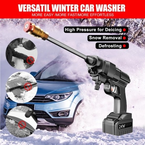 24V Cordless Portable Washer Electric High Pressure Cleaner Machine 200W 30Bar Lithium Battery Handheld Car Cleaning Device With