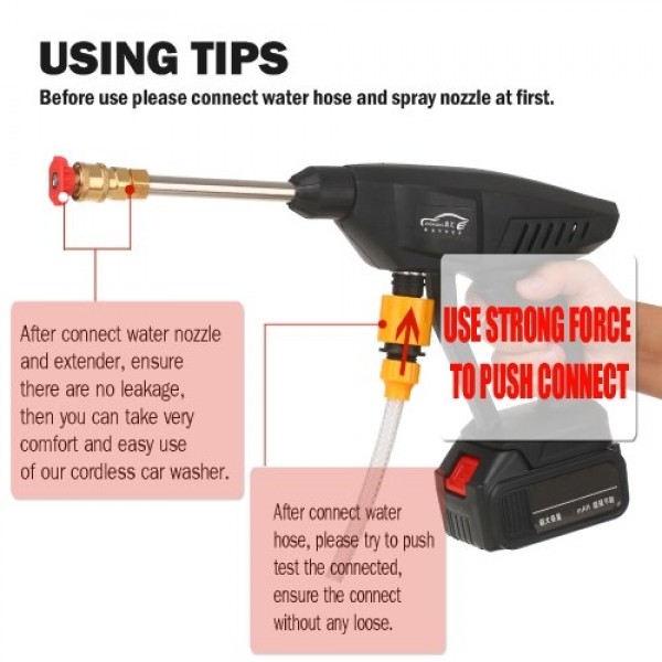 24V Cordless Portable Washer Electric High Pressure Cleaner Machine 200W 30Bar Lithium Battery Handheld Car Cleaning Device With