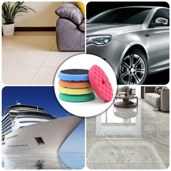 1pc Polishing Pad 5 Inches Car Buffing Sponge for Automobiles Yachts Moderate Scratch Oxidation Defect Removal Red