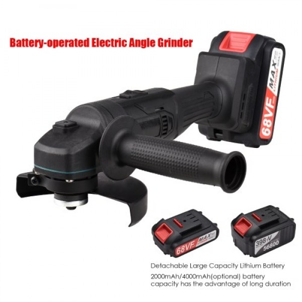 Lithium Battery Angle Grinder Portable Battery-operated Electric Grinder Machine with Li-ion Battery &amp; Charger 2-Position Ha
