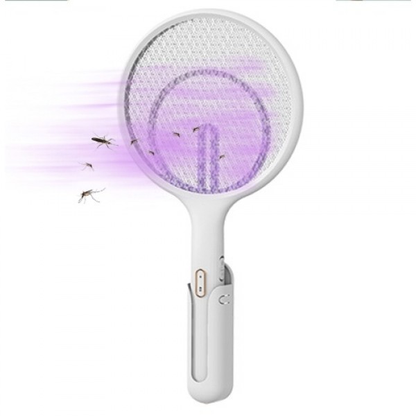 Electric Fly Swatter Rechargeable Bug Zapper Tennis Racket 3 Layer Mesh Handheld Bug Zapper for Indoor and Outdoor Pest Control 