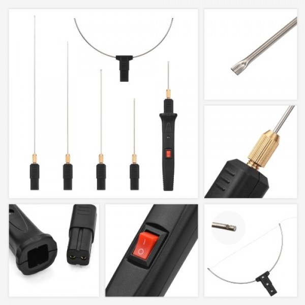 24W Handheld Electric Foam Cutter Kit with 5 Straight Tips &amp; 1 Arch Tip Adjustable Temperature Portable Foam Cutting Pen Hot