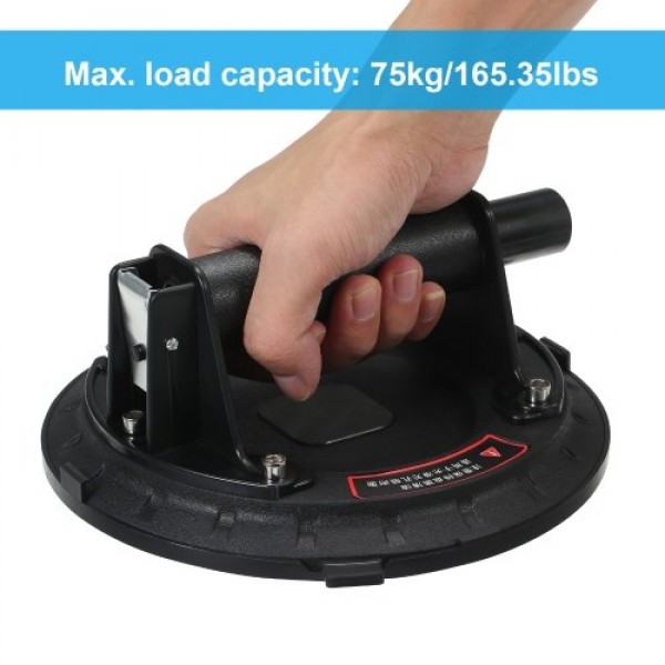 8'' Vacuum Suction Cup 75kg Load Capacity Handheld Vacuum Panel Lifter with Carrying Cas-e for Granite Glass Lifting