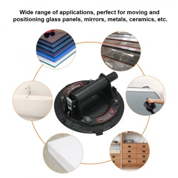 8'' Vacuum Suction Cup 75kg Load Capacity Handheld Vacuum Panel Lifter with Carrying Cas-e for Granite Glass Lifting