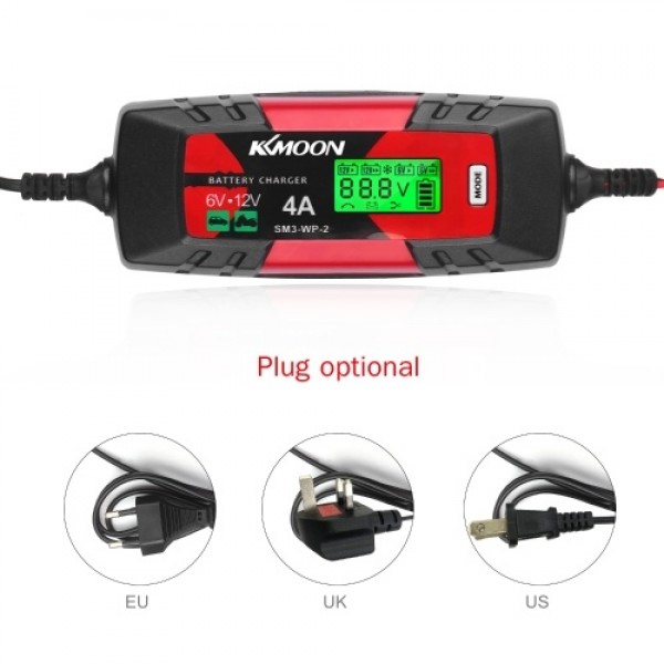Car Battery Charger Battery Charger &amp; Maintainer 6V/12V 4Amp Intelligent Automatic Battery Charger