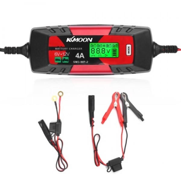 Car Battery Charger Battery Charger &amp; Maintainer 6V/12V 4Amp Intelligent Automatic Battery Charger