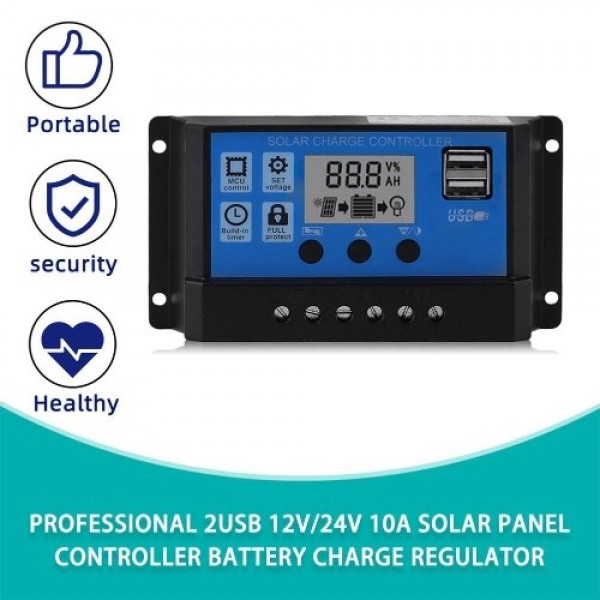 100A Solar Panel Controller Solar Recharger Controller LCD Display Screen Street Lamp System Recharge Controller PWM Recharge Ma