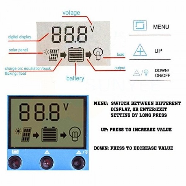 100A Solar Panel Controller Solar Recharger Contro...