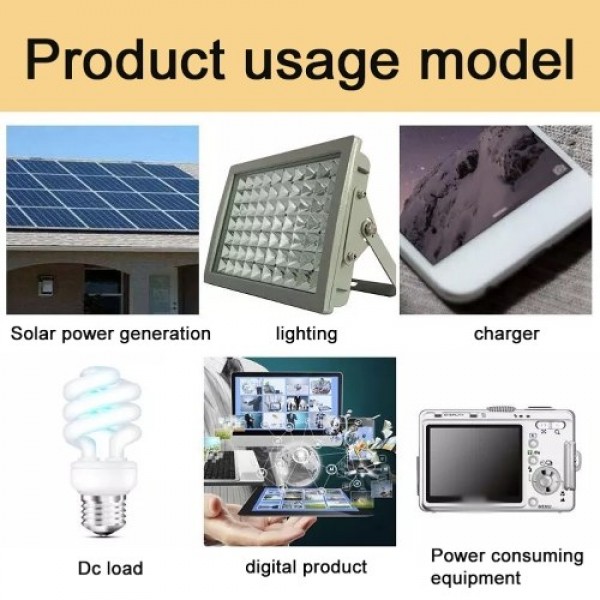 100A Solar Panel Controller Solar Recharger Controller LCD Display Screen Street Lamp System Recharge Controller PWM Recharge Ma