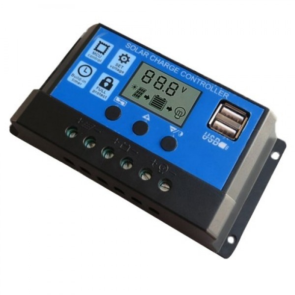 100A Solar Panel Controller Solar Recharger Controller LCD Display Screen Street Lamp System Recharge Controller PWM Recharge Ma