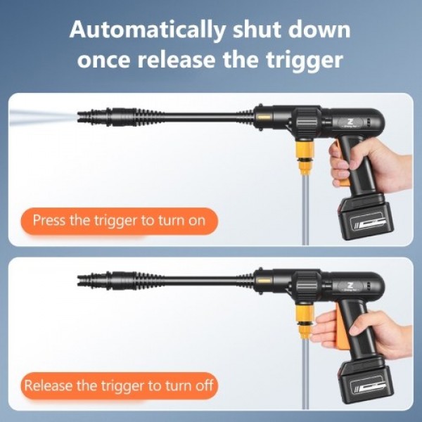 Cordless 200W High Pressure Washer Gun Electric Car Cleaning Tool Portable Handheld Car Cleaning Device Water Pump