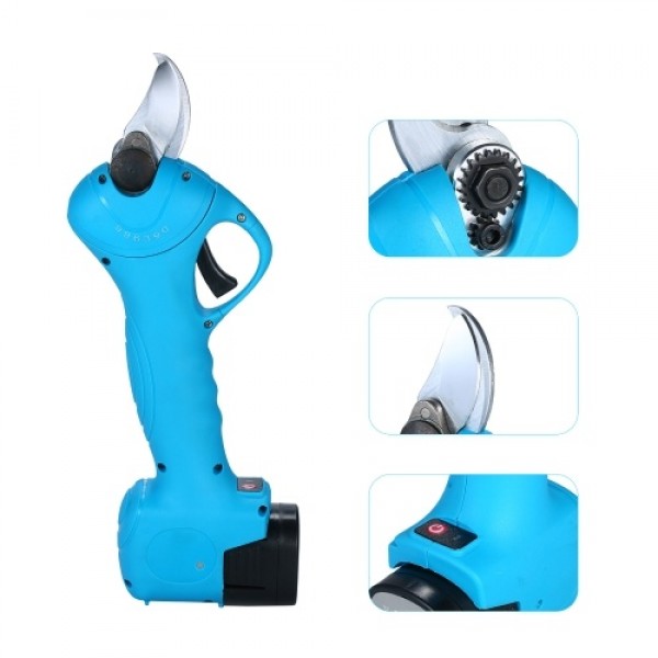 16.8V Professional Cordless Electric Pruning Shears with Carry Case Rechargeable 2Ah Lithium Battery &amp; Charger Powered Tree 