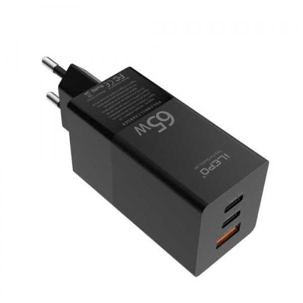 USB C Charger 65W 3-Port PD Charger Type C Fast Charger Adapter Power Delivery USB Wall Charger Compatible with USB C Laptops Sa