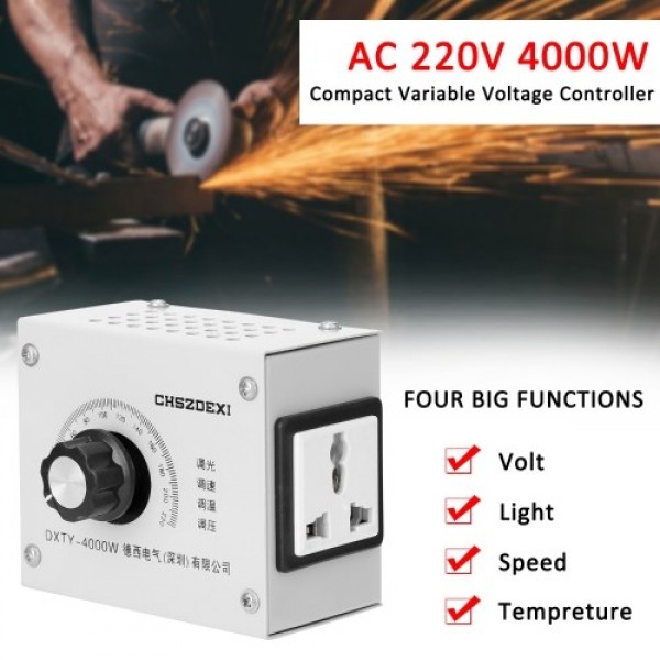 Compact Variable Voltage Regulator Portable Speed Temperature Light Voltage Adjuatable Dimmer