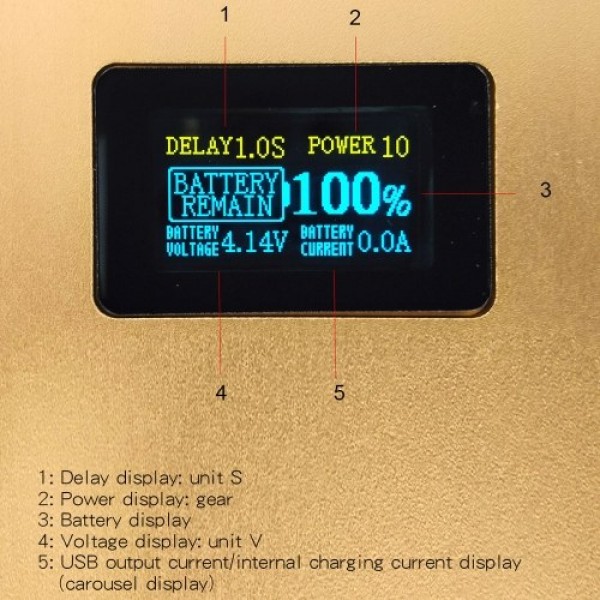 Portable Mini DIY 18650 Battery Spot-welding Machine OLED Display 20 Gears of Power Adjustment and 20 Gears of Delay Adjustable 