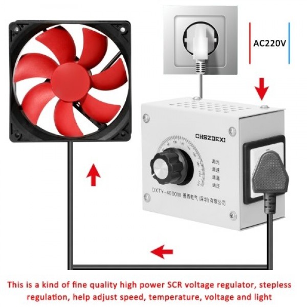 Compact Variable Voltage Regulator Portable Speed Temperature Light Voltage Adjuatable Dimmer