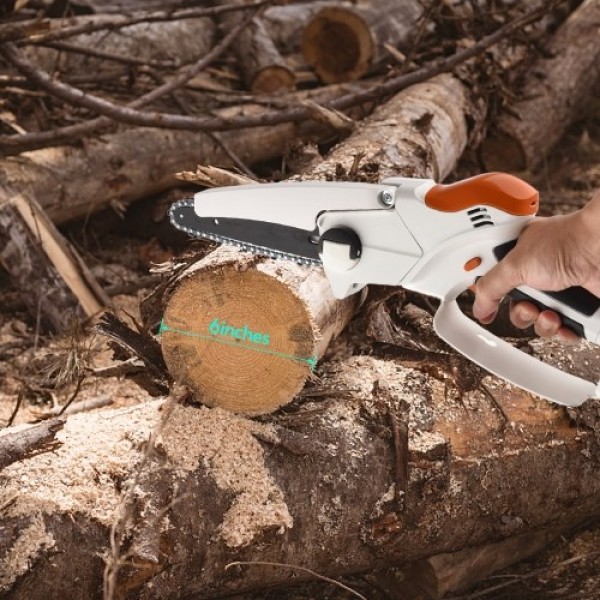 Cordless Chainsaw 6 Inch for Gardening Pruning Trimming Portable for Men Women