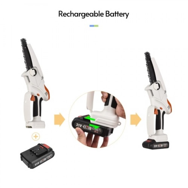 Cordless Chainsaw 6 Inch for Gardening Pruning Trimming Portable for Men Women