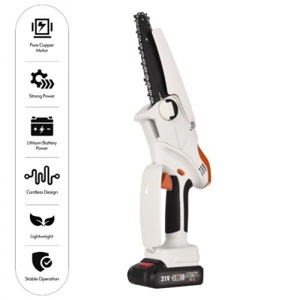 Cordless Chainsaw 6 Inch for Gardening Pruning Trimming Portable for Men Women