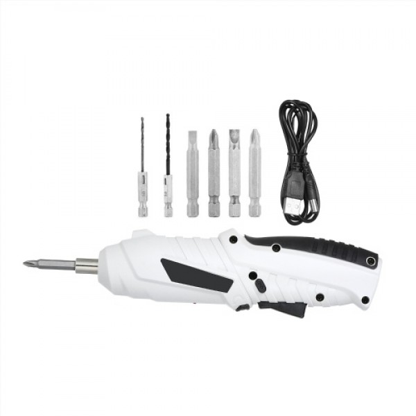 Cordless Screwdriver 1300mAh USB Rechargeable Electric Screwdriver Adjustable 2 Position Drill Screwdriver 6Nm Multifunctional E