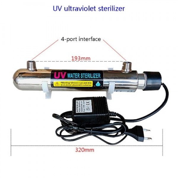 220 V 12W Stainless Steel Ultraviolet Water Purifier Sterilizers Aquarium Direct Drinking Water Industrial Water Disinfections F