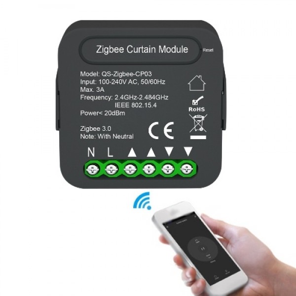 QS-Zigbee-CP03 Tuya ZigBee Intelligent Curtain Swtich Module Home Curtain Modification Module Mobilephone Device Sharing Timing 