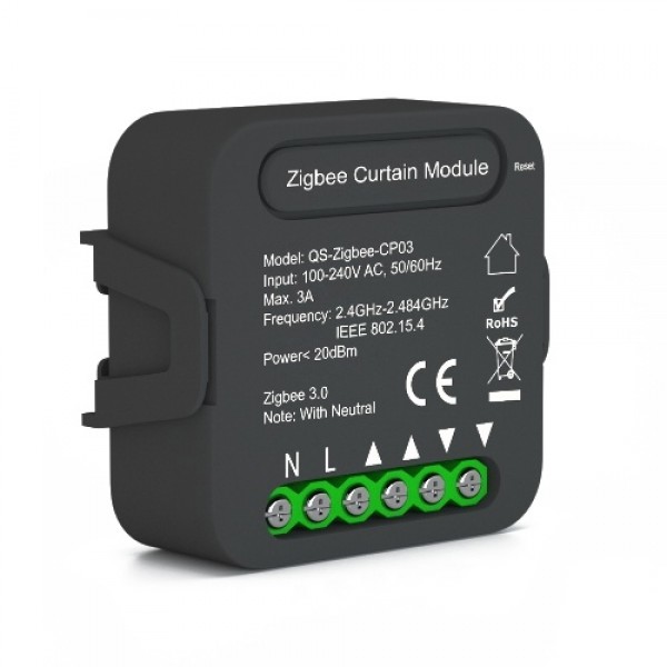 QS-Zigbee-CP03 Tuya ZigBee Intelligent Curtain Swtich Module Home Curtain Modification Module Mobilephone Device Sharing Timing 