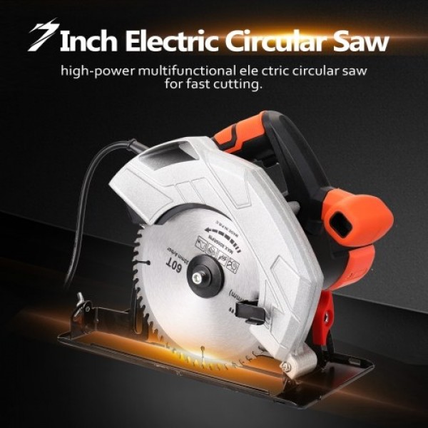 7 Inch Electric Circular Saw Household Aluminum Body Portable Woodworking Electric Saw Table Saw Electric Saw Machine Flip Power