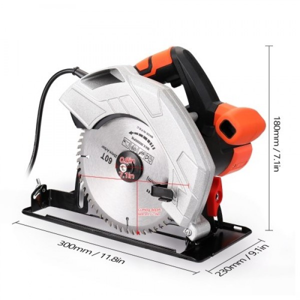 7 Inch Electric Circular Saw Household Aluminum Body Portable Woodworking Electric Saw Table Saw Electric Saw Machine Flip Power