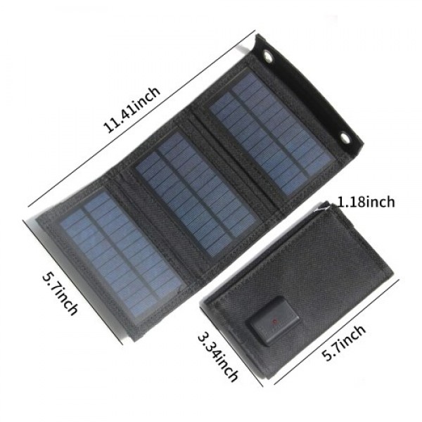 4.5W 5V Foldable Solar Charger With USB Port Portable Solar Panel Waterproof Compact Solar Power Phone Charger