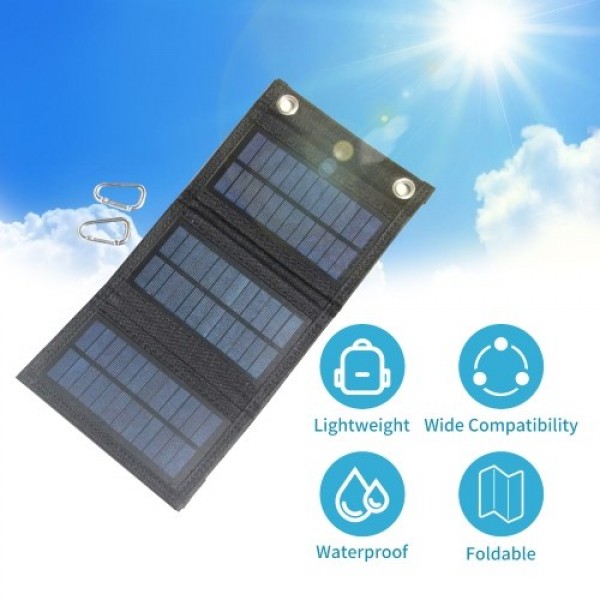 4.5W 5V Foldable Solar Charger With USB Port Portable Solar Panel Waterproof Compact Solar Power Phone Charger