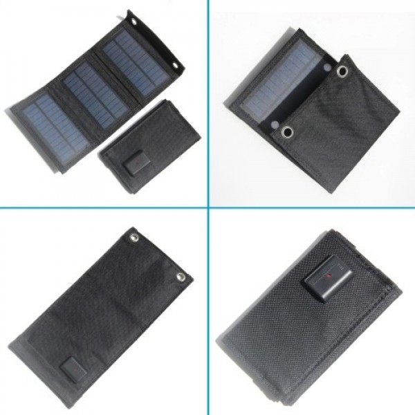 4.5W 5V Foldable Solar Charger With USB Port Portable Solar Panel Waterproof Compact Solar Power Phone Charger