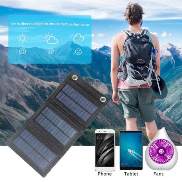 4.5W 5V Foldable Solar Charger With USB Port Portable Solar Panel Waterproof Compact Solar Power Phone Charger