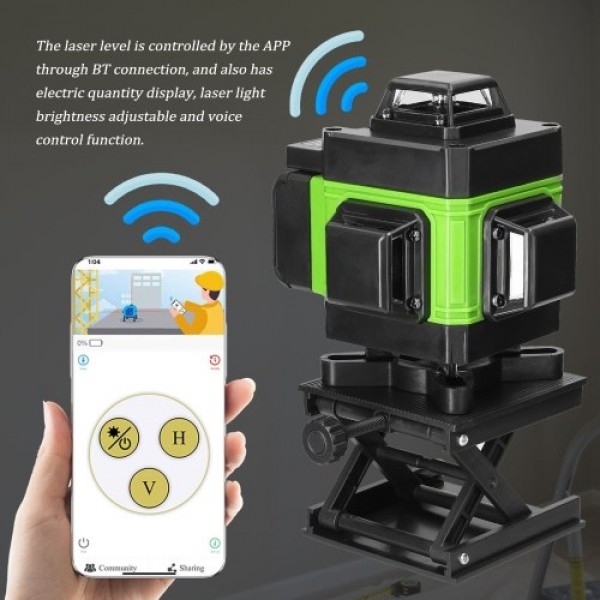 Multifunctional 4D 16 Lines Laser Level 3° Self-leveling Machine USB Rechargeable Lithium Battery Leveling Tool with Vertical Ho