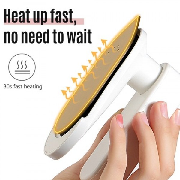 Portable Mini Electric Iron Cordless Rechargeable Dry Iron Wrinkle Remover Touch-Up Ironing for Home Business Trip Travel