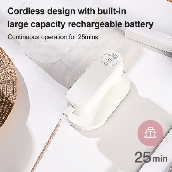 Portable Mini Electric Iron Cordless Rechargeable Dry Iron Wrinkle Remover Touch-Up Ironing for Home Business Trip Travel