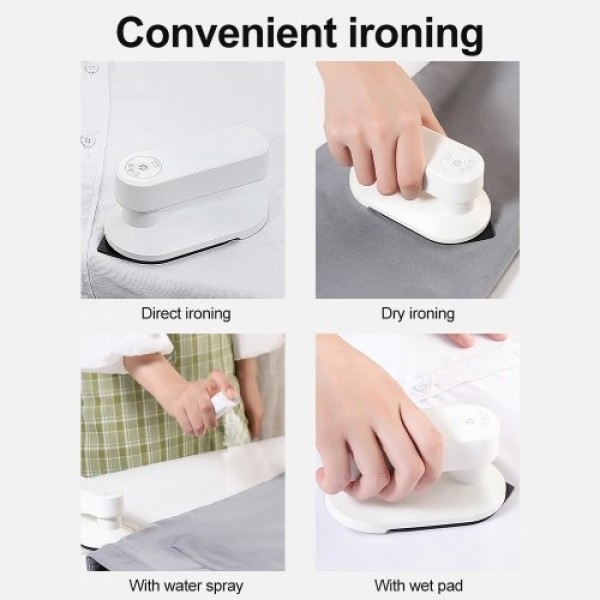 Portable Mini Electric Iron Cordless Rechargeable Dry Iron Wrinkle Remover Touch-Up Ironing for Home Business Trip Travel