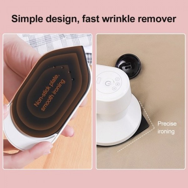 Portable Mini Electric Iron Cordless Rechargeable Dry Iron Wrinkle Remover Touch-Up Ironing for Home Business Trip Travel
