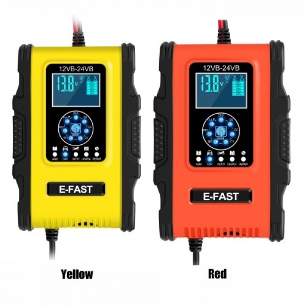 Car Battery Chargers 12V/12A 24V/6A Full Automatic Smart Battery Chargers Maintainer Portable Trickle Chargers Battery Desulfato