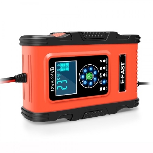 Car Battery Chargers 12V/12A 24V/6A Full Automatic Smart Battery Chargers Maintainer Portable Trickle Chargers Battery Desulfato