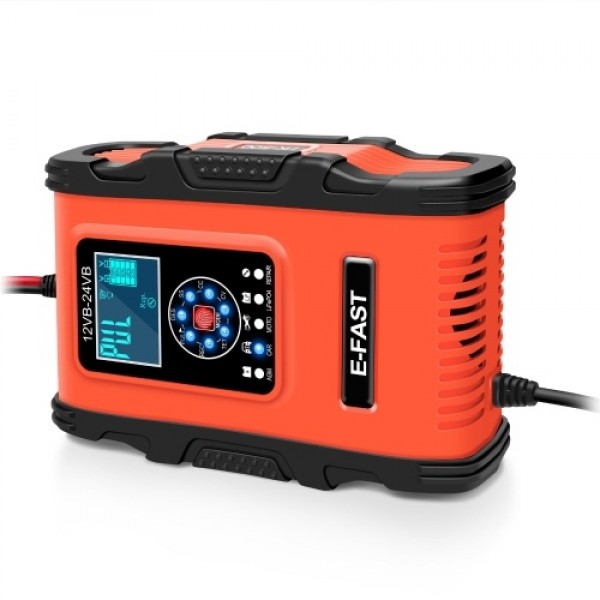Car Battery Chargers 12V/12A 24V/6A Full Automatic Smart Battery Chargers Maintainer Portable Trickle Chargers Battery Desulfato