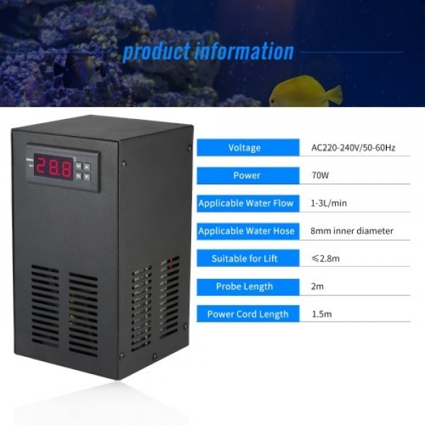 35L 70W Aquarium Chiller Cooling System LCD Display Semiconductor Refrigeration Water Chiller Fish Tank Constant Temperature Coo