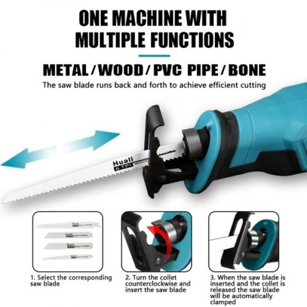 Portable Multifunctional Reciprocating Saws Outdoor Saber Saws Electric Power Tools for Cutting Metal Wood PVC Plastics 1pcs bat